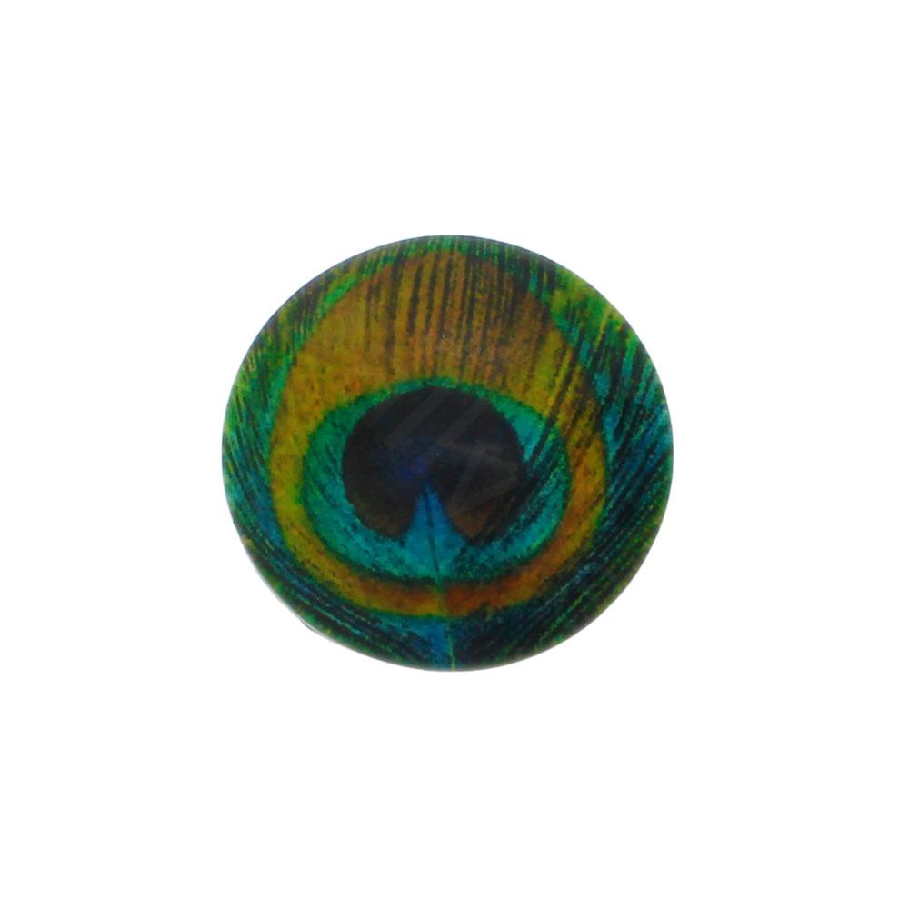 Glass Cabochon 20mm - Large Peacock