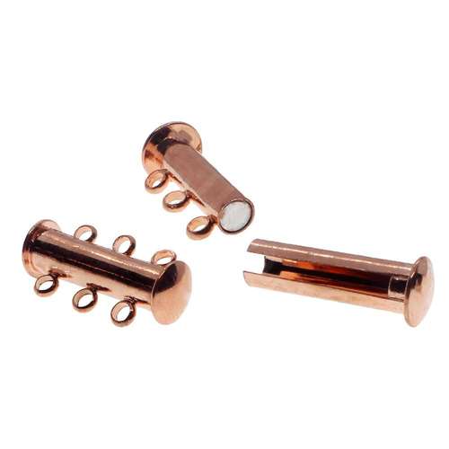 Sliding Magnetic Clasp 3 Strand - Rose Gold