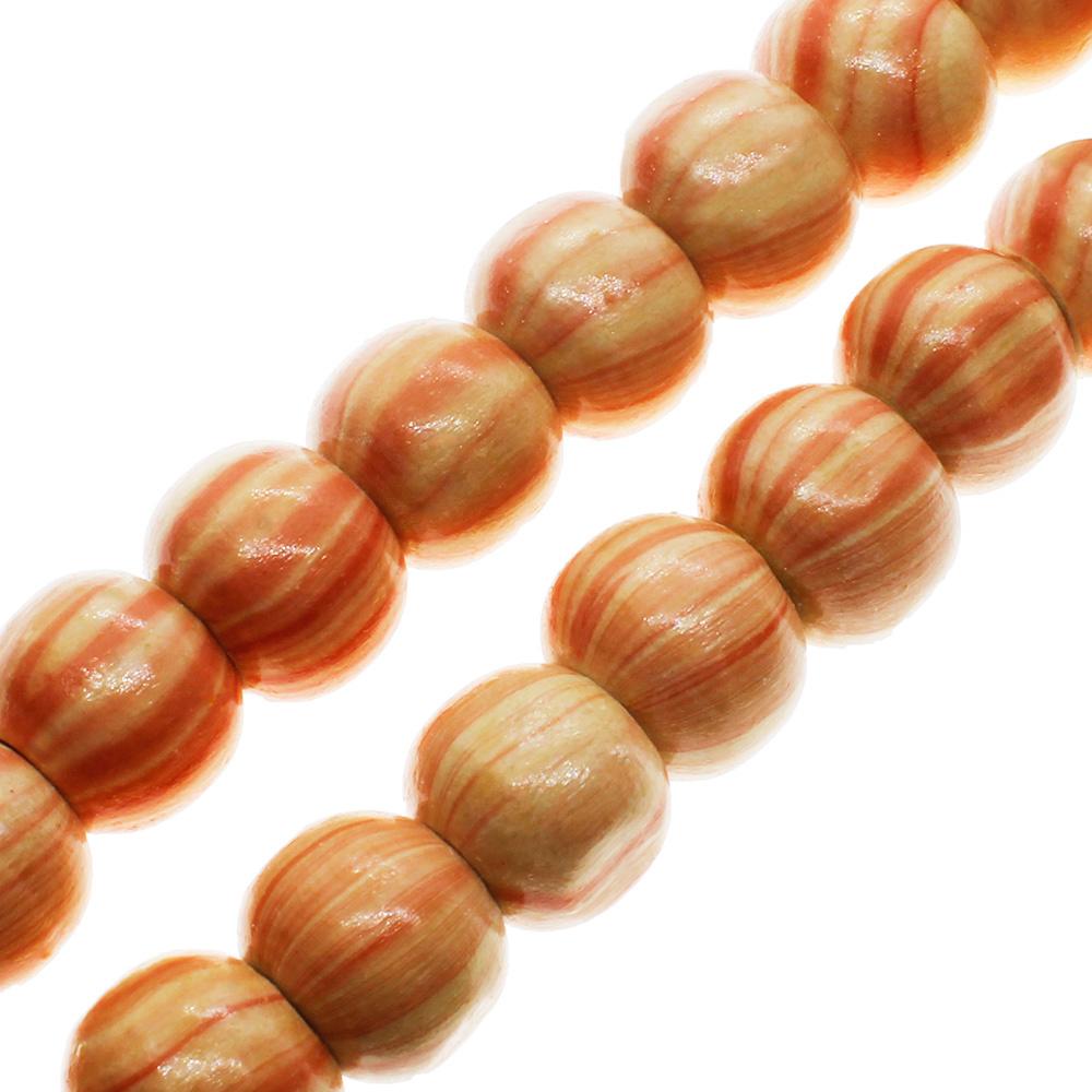 Wooden Round Beads 10mm 50pcs - Natural Red