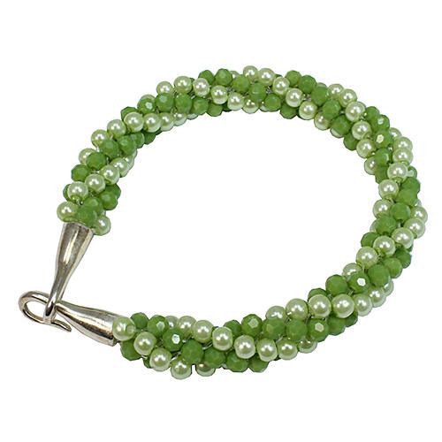 Kumihimo Fresh Green Beaded Bracelet Kit bracelet making kit — DIY set with beads and instructions for creating handmade jewelry