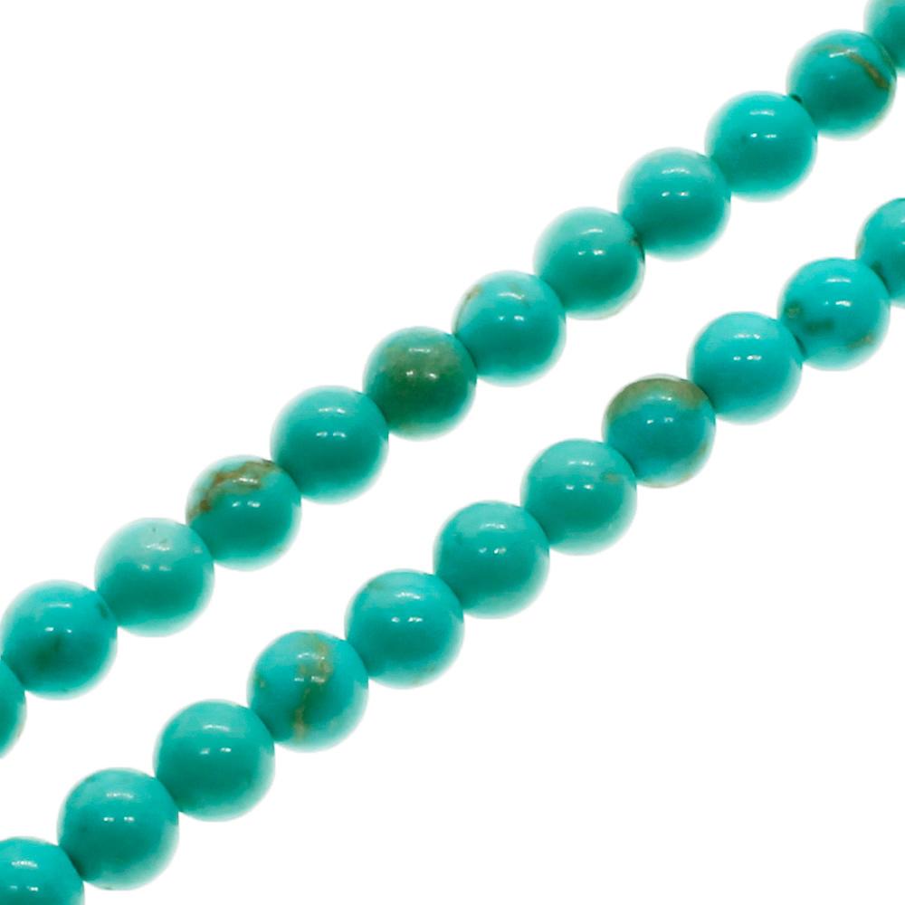 Turquoise Howlite Round Beads - 3mm 15" String