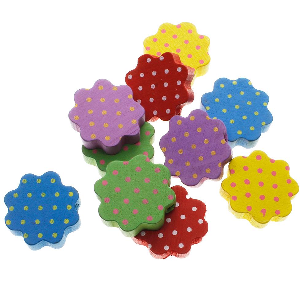 Childrens Wooden Bead - Spotted Flower