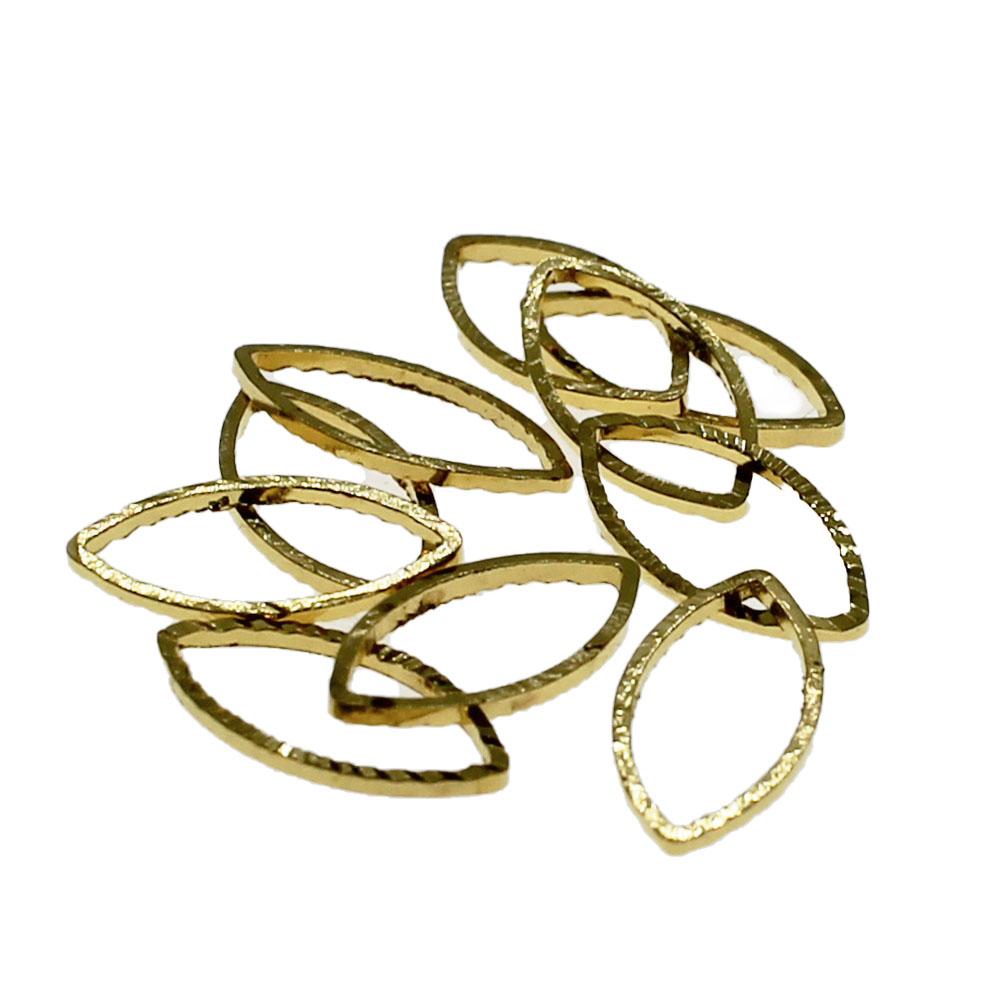 Geometric Oval, Gold Plated Rings - 12 x 6mm - 2g