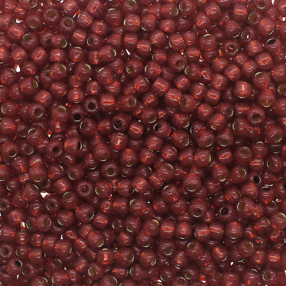 Toho Size 6 Seed Beads 10g -  PF Silver Line Milky Pomegranate