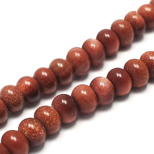 Gold Sandstone Bead - Rondelle bead 10x7mm