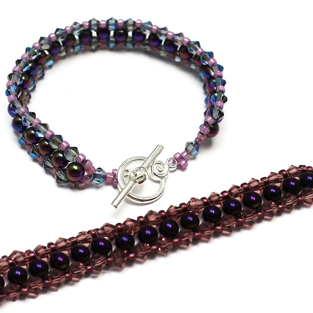 Tennis Hematite & Bicone bracelet - Purple Rainbow