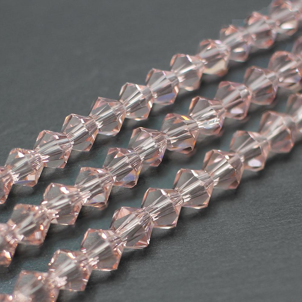 Premium Crystal 6mm Bicone Beads - Rose