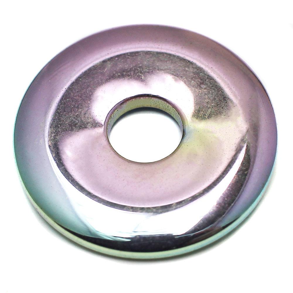 Hematite Coin 40mm - Silver Pink