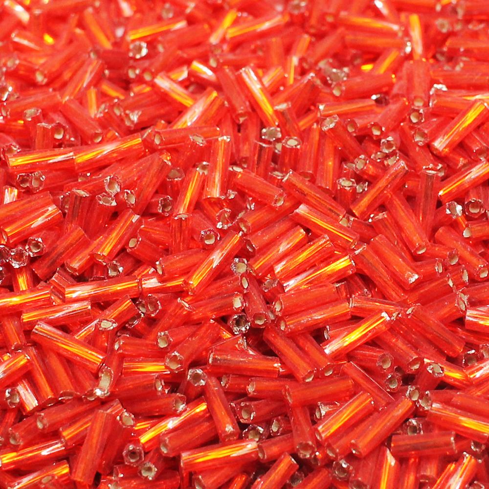 FGB 6mm Twisted Bugles - Silver Lined Fire Red 50g