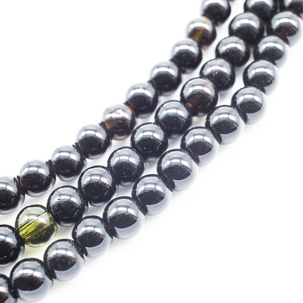 Milky Glass Beads 6mm - Black