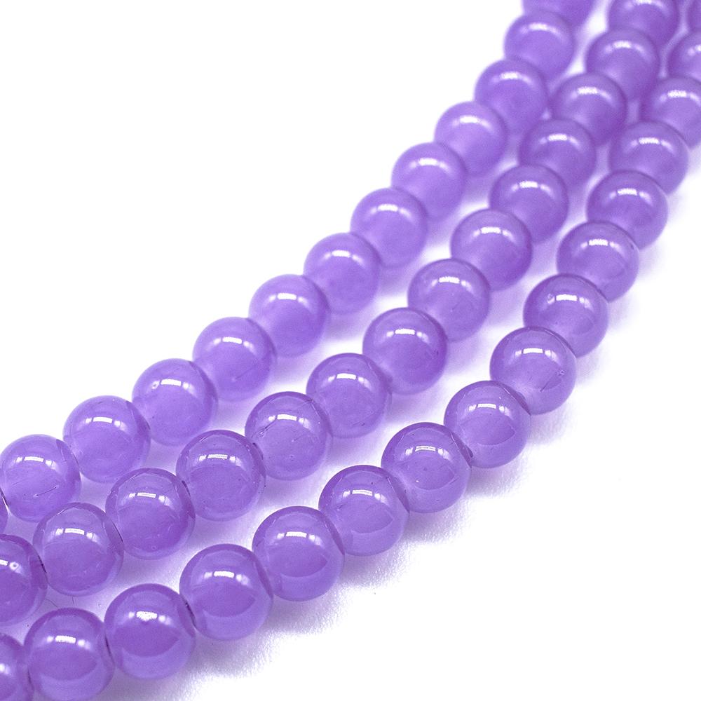 Milky Glass Beads 6mm - Deep Lilac
