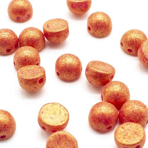 7mm Czech glass glass beads pacifica strawberry — pack of 25, high-quality two-hole beads ideal for jewelry making, bead weaving, and crafts