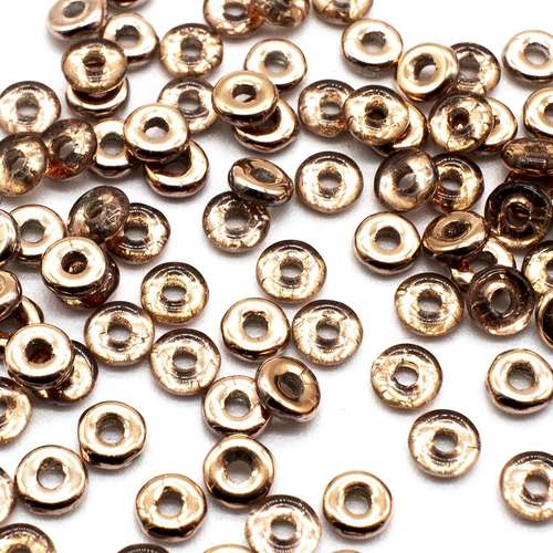 4mm Czech glass glass beads ring 4mm 5g 180pcs - apollo gold — pack of 5, high-quality two-hole beads ideal for jewelry making, bead weav…