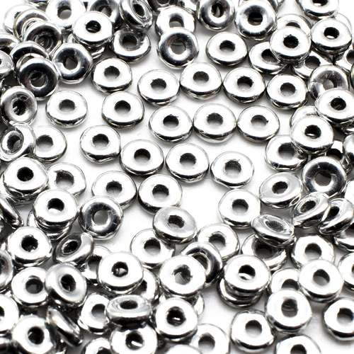 4mm Czech glass glass beads ring 4mm 5g 180pcs - silver — pack of 5, high-quality two-hole beads ideal for jewelry making, bead weaving,…
