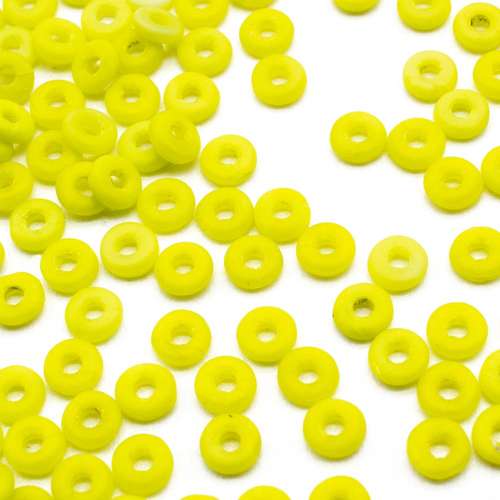 4mm Czech glass glass beads ring 4mm 5g 180pcs - matt chartreuse — pack of 5, high-quality two-hole beads ideal for jewelry making, bead…