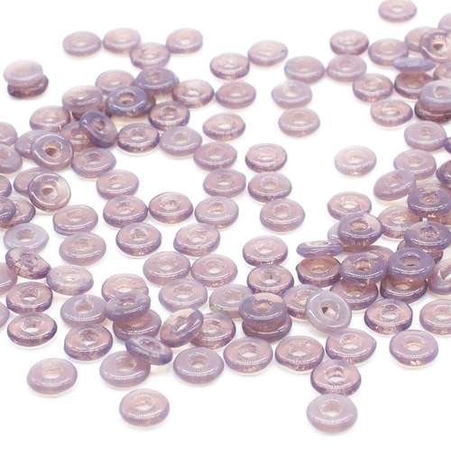 4mm Czech glass glass beads ring 4mm 5g 180pcs - milky amethyst — pack of 5, high-quality two-hole beads ideal for jewelry making, bead w…