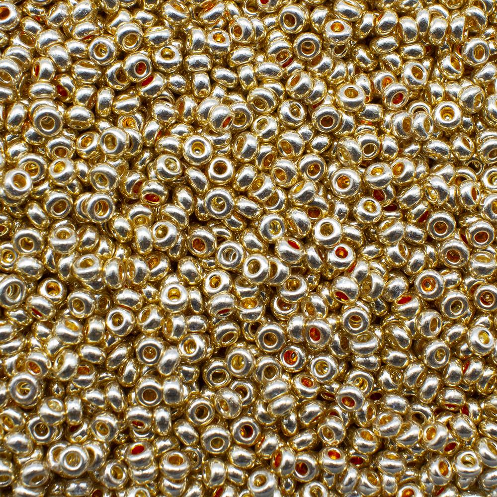 FGB Seed Beads Size 12 Met Light Gold - 50g