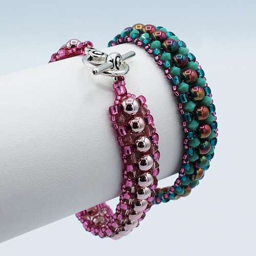 Annabell Bracelet Kit Makes 6 pink rainbow bracelet making kit — DIY set with beads and instructions for creating handmade jewelry