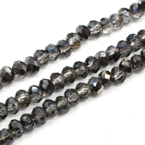 3mm crystal beads black diamond cloud — faceted for jewelry making and beadwork