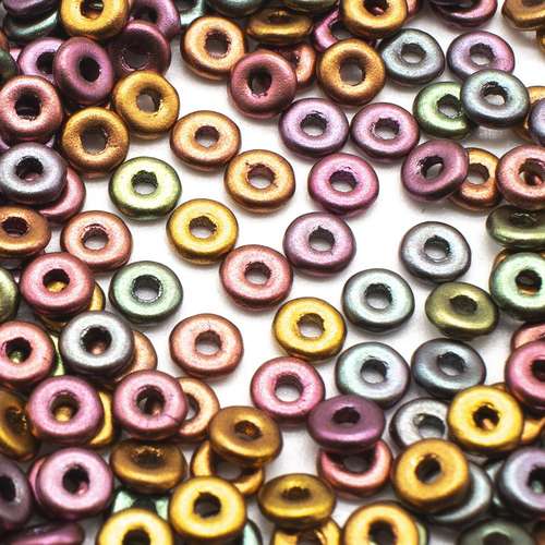 4mm Czech glass glass beads ring 4mm 5g 180pcs - bronze rainbow c — pack of 5, high-quality two-hole beads ideal for jewelry making, bead…