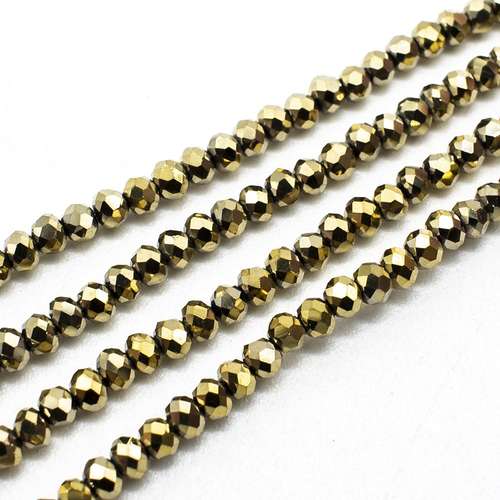 3mm crystal beads champagne gold, pack of 150 — faceted for jewelry making and beadwork