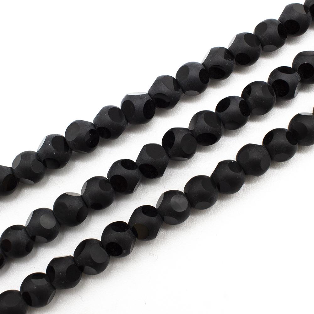 Synthetic Onyx Round Beads 6mm - Dice Design