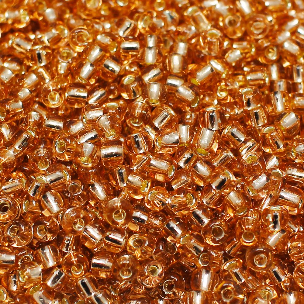 FGB Seed Beads Size 6 Silver Lined Nude - 50g