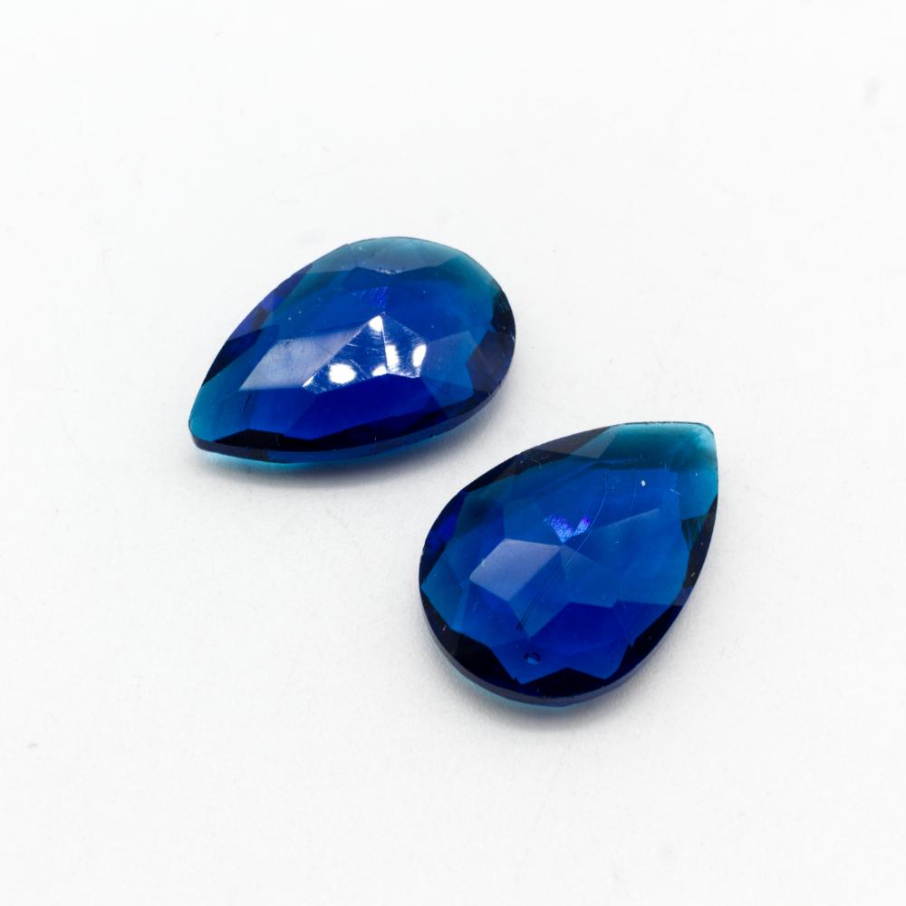 Glass Blue Large Drop 29x20mm