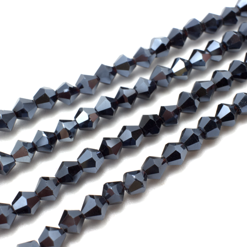 5mm crystal bicone beads hematite — faceted for jewelry making and beadwork