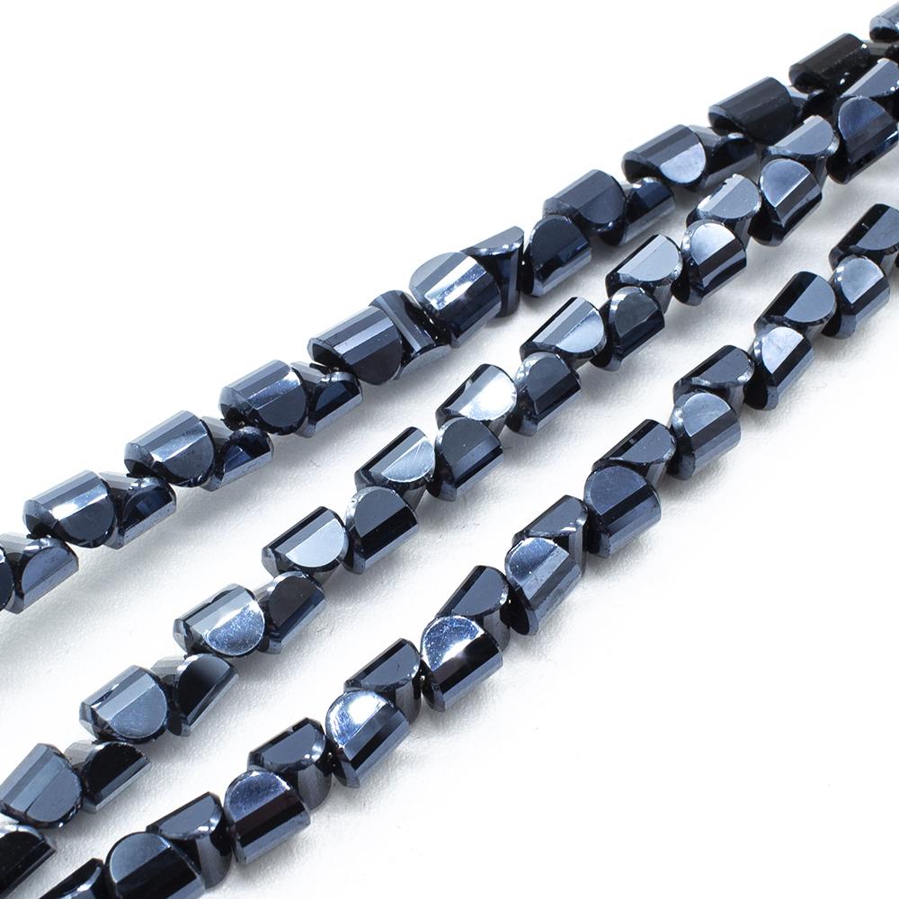 Crystal Saddle Beads 6mm 60pcs - Hematite