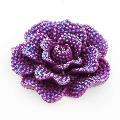 Resin Sparkle Rose Flower 42mm - Mauve