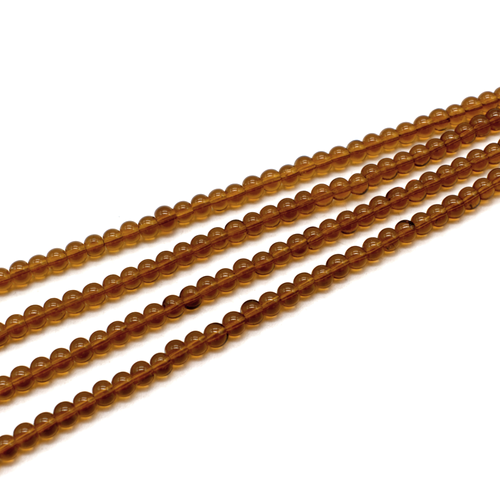 Glass Beads Round 4mm - Dk Topaz