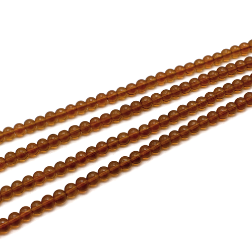 Glass Beads Round 4mm - Cloudy Dk Topaz