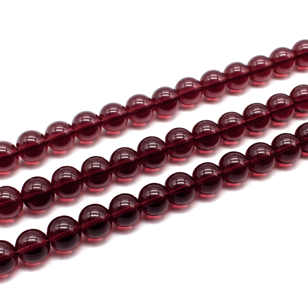 Glass Beads 10mm Round - Dark Amethyst