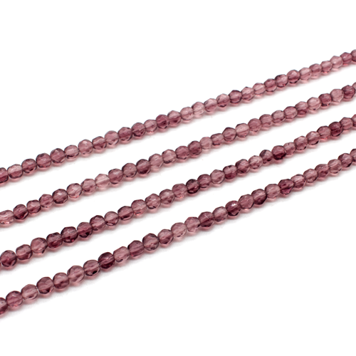 Glass Facet Round beads 4mm - Amethyst