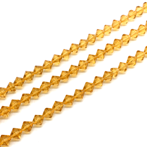Glass Rounded Bicone 8mm - Yellow