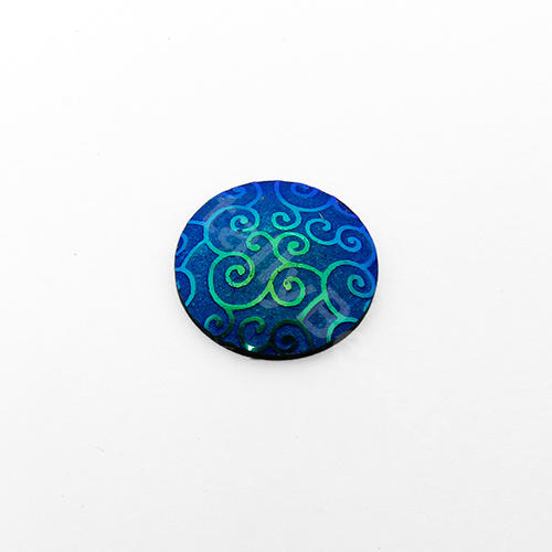 Acrylic Cabochon 20mm Disc - Swirl Iris Blue