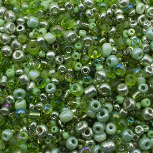 Seed Beads Mixes  Lime Green 100g