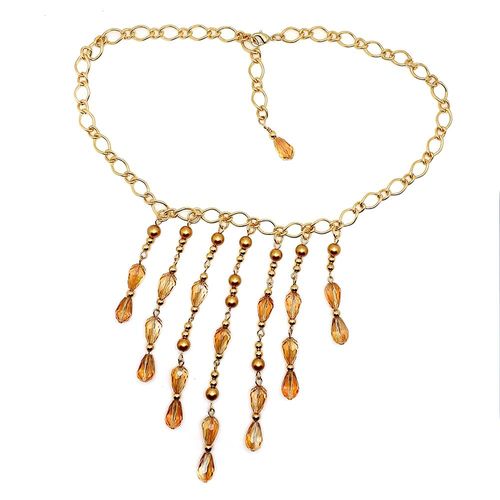 Waterfall Necklace champagne orange necklace making kit — DIY set with beads and instructions for creating handmade jewelry