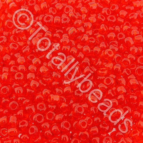 Seed Beads Transparent  Red - Size 11 100g