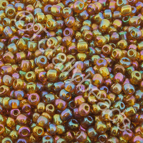 Seed Beads Transparent Rainbow  Brown - Size 8 100g