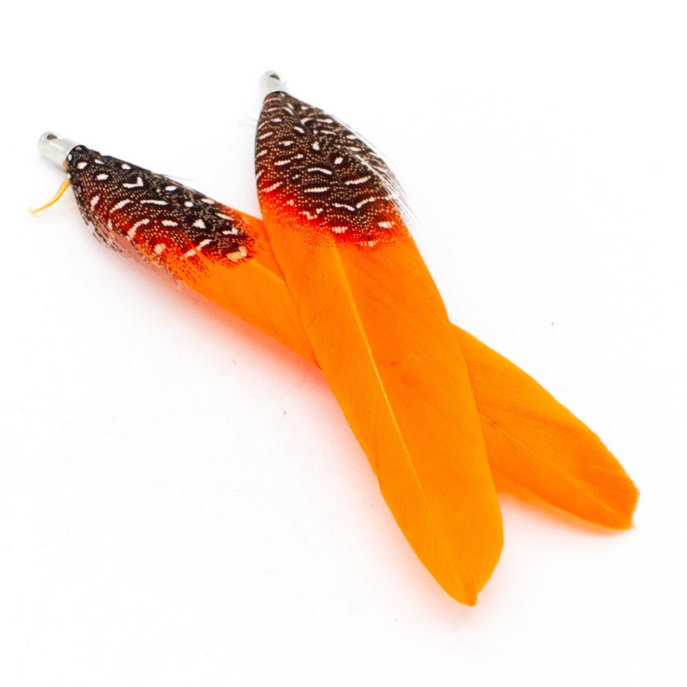 Dyed Feathers - Orange - 2pc
