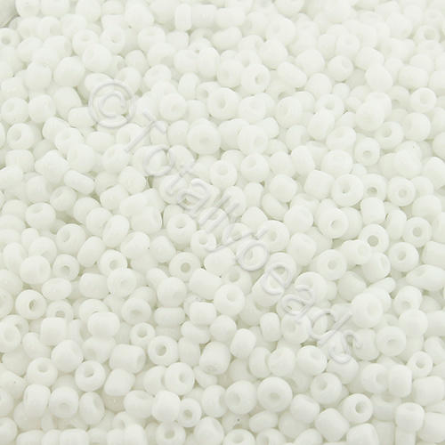 Seed Beads Opaque  White - Size 11 100g