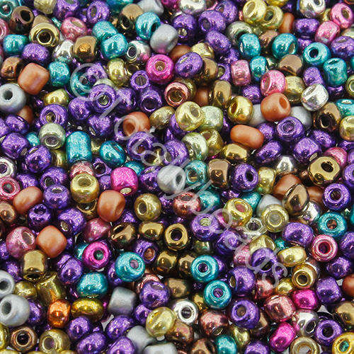 Seed Beads Metallic  Mixed - Size 8 100g