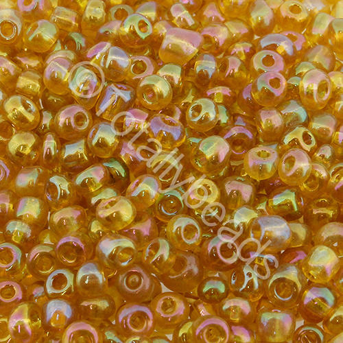 Seed Beads Transparent Rainbow  Brown - Size 6