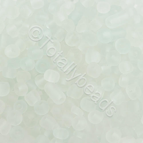 Seed Beads Transparent Frosted  Clear - Size 6 100g