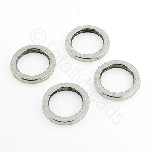 Solid Ring 14mm - Antique Silver 25pcs