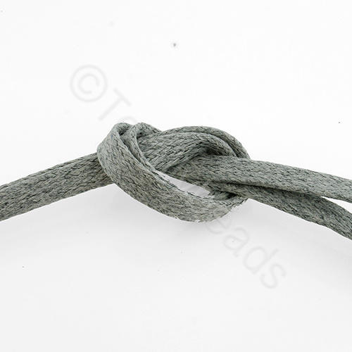 1 metre Wax Cotton Flat Cord 5mm - Grey 1 metre