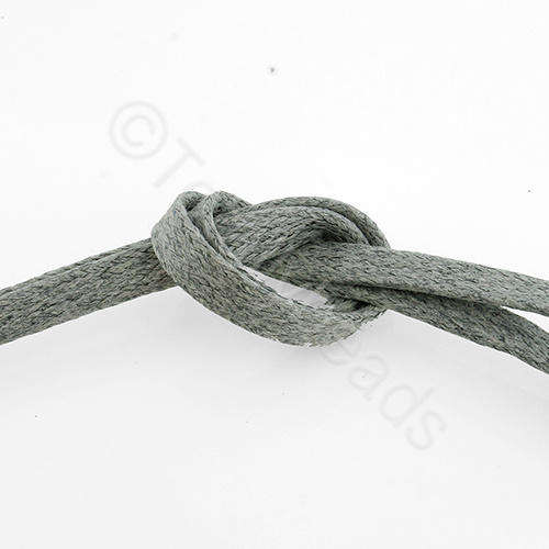 1 metre Wax Cotton Flat Cord 5mm - Grey 1 metre