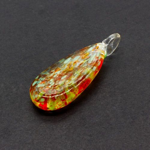 Lava Lampwork Drop Pendant 1pc